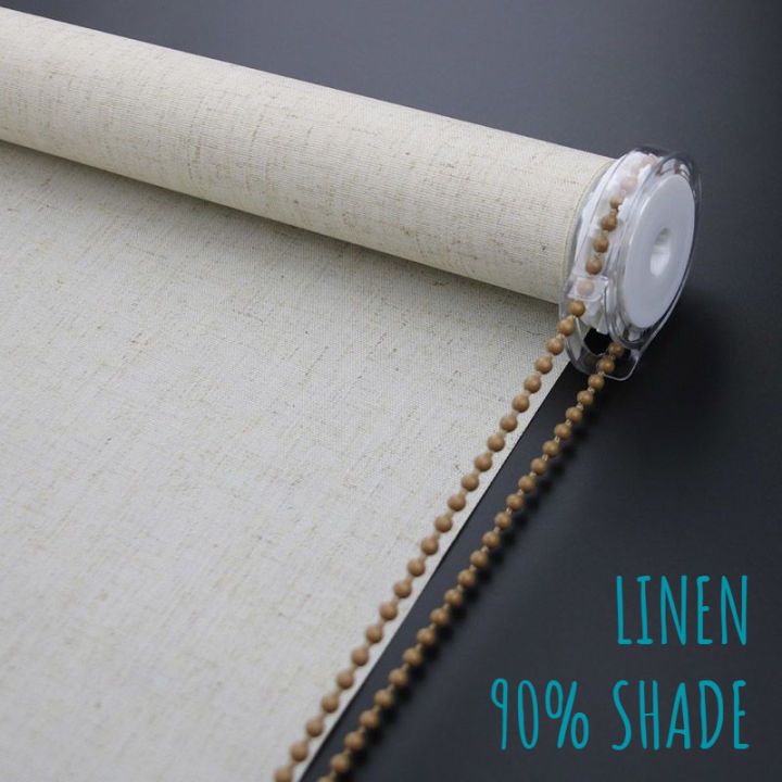 MZD Luxury Linen Roll-Up Curtain, Eco-Friendly Shade for Bedroom ...