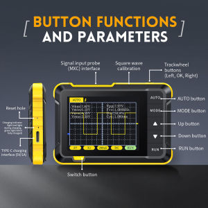 DIPPRUN 【FNIRSI DSO152】 Handheld Digital Oscilloscope Portable 400V Voltage Measurement 200KHz Bandwidth 2.5MS/s Real-time Sampling Rate