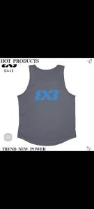 3x3 Basketball Sleeveless Training Wear Mens Basketball Clothes Mesh Breathable Quick-Drying Sweat Absorbent American Sports T T-shirt Loose round Neck