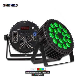 SHEHDS 18x12W LED Flat Par Light Aluminum Alloy RGBW 4in1 DMX512 for Discos Party Stage Wedding Concert Theater Effect Lighting