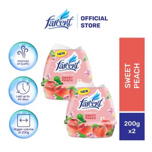 [Bundle of 2] Farcent Scented Gel Air Freshener - Lavender / Peach / Sky Breeze / Lemon / Rose / Jasmine / Goat Milk (200g)