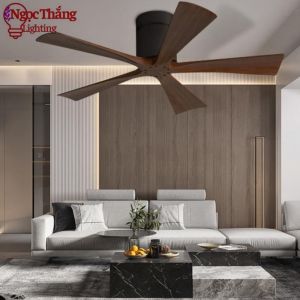 Quạt Trần 5 Cánh Gỗ Trang Trí Sảnh Phòng Khách Cao Cấp VF75 Ngọc Thắng (Kèm remote điều khiển từ xa)