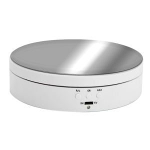 【SKIT】Rotating Display Stand 360 Degree Motorized Rotating Turntable Display Stand with USB Power Cable for Photography Products Turntable Jewelry Holder for Photography Video Shooting Props