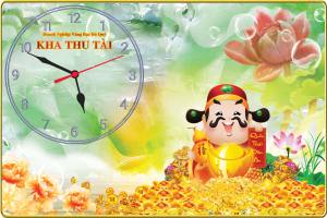 Tranh Đồng Hồ Nhận Diện Thương Hiệu 01 nhận in logo doanh nghiệp thiết kế theo yêu cầu chất liệu in gỗ tráng gương bọc viền cao cấp (kt 40x60cm)