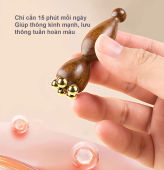 Dụng Cụ Bấm Huyệt - Cạo Gió – Massage mặt & Cột Sống – 5 Đầu Bi Đồng Thau