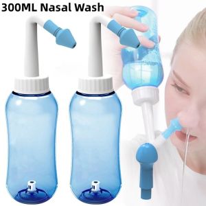 Wash Nasal Bottle 300ml Nasal Irrigation Sinus Rinse with Nasal Wash Salt for Adult Kids Sinus Allergies Cold Flu Clean Nose