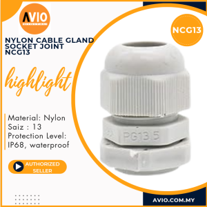 Outdoor IP68 Weatherproof PVC PG13.5 PG13 Nylon Cable Gland Socket Joint White for Electrical NCG13
