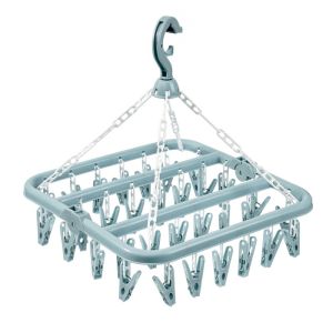 Móc chùm nhựa vuông 32 kẹp phơi tất đồ lót đồ sơ sinh gấp gọn đa năng Square plastic hanger