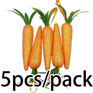 ทำเองได้ที่บ้านแครอทจำลองขนาด12*2ซม. 5ชิ้น/แพ็คของตกแต่งงานเลี้ยงอีสเตอร์จี้อีสเตอร์ปาร์ตี้สุขสันต์วันอีสเตอร์สวยงาม