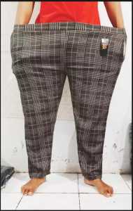 Luna Super Jumbo Muat BB 100kg Motif Kotak Tebal Premium Terlaris | Celana Wanita Dewasa Ukuran Besar | Pakaian Termurah