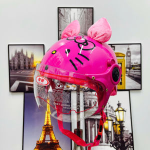 Mũ Bảo Hiểm Trẻ Em M-M Hình Mèo KitTy Cho Bé Gái/Bảo Hành Chính Hãng 12 Tháng.