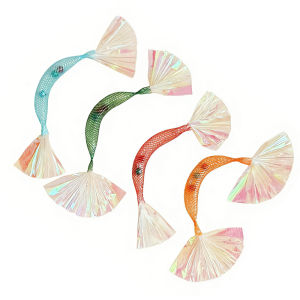 2/4PCS New Elastic Mesh Tube Prawn Cat Toy Contains Crinkle Paper and Bell Simulated Insects Cats Chew Toy To Play