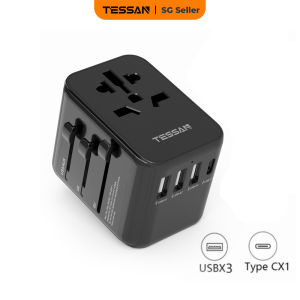 TESSAN SG - 17W Travel Essential Universal Travel Adapter Multi Plug Travel Charger With Type C
