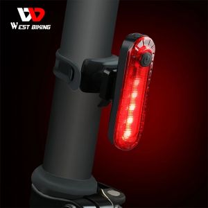 WEST BIKING Bicycle Light Waterproof Cycling Taillight LED USB Rechargeable Riding Rear Light MTB Bike Safety Warning Biycle Light