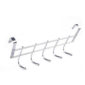 5 Hooks Stainless Steel Hook Up For Kitchen Door Hanger Coat Cabinet Home Bathroom Storage Supplies Clothes Towel Holder