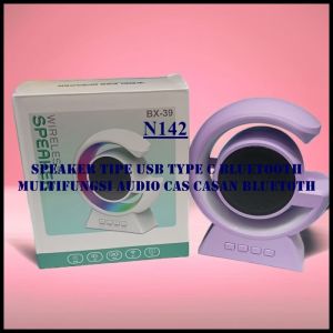 N142 COD SPEAKER TIPE USB TYPE C BLUETOOTH MINI ORI PORTABLE LED Light RGB Musik Box Wireless Full B