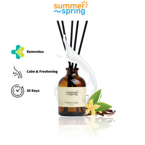 Reed Diffuser Summerspring Vanilla Mist Pengharum Ruangan Aromatherapy 40ML Wangi Popcorn Karamel Segar Mewah