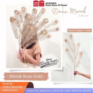 Bunga Daun Artificial Merak Gold / Tanaman Palsu Bunga Plastik Artificial Merak Gold / Bunga Imlek