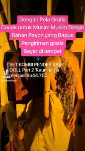 SETELAN KOMBINASI CELANA PENDEK WANITA DEWASA BABY DOOL BALI satu kilo muat 4 pcs