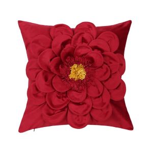 Three-D Flower Cushion Cover 45CM Yellow Blue White Pink Handmade Velvet Throw Pillowcase for Bedroom Living Room Home Decor
