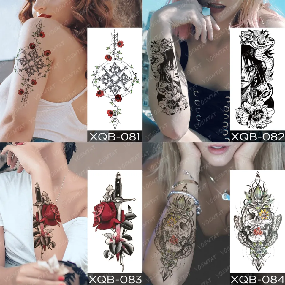 Waterproof Temporary Tattoo Sticker I Love You Flash Tattoos Lip Print  Butterfly Flowers Body Art Arm Fake Sleeve Tatoo Women