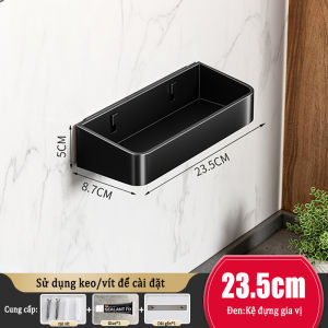 Giá đựng gia vị nhà bếp kèm chai gia vị thủy tinh treo tường / để bàn Chống dầu và chống gỉ