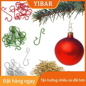 YIBAR 50 món đồ trang trí Giáng sinh giá treo móc hình chữ S bằng kim loại mặt dây chuyền bóng Cây giáng sinh