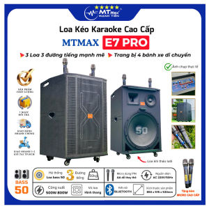 LOA KARAOKE - LOA KÉO mới nhất  E7 PRO   Công suất ~ 800W mạnh mẽ Phù hợp với giải trí karaoke gia đình quán cà phê phòng trà…Tích hợp 2 micro không dây bắt sóng xa chống hú rè bắt âm siêu nhạy