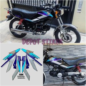 Striping Stiker HONDA WIN 100 1997 1998 Cyan Biru Ungu Fullset Berkualitas