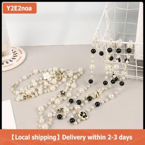 【Local shipping】 Cổ điển tinh tế ngọc trai dài áo len Vòng cổ thời trang phụ nữ tiệc cưới pha lê trang sức