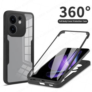 360° Protector Shockproof Phone Case For OPPO A3 A3X A15 A15S A16 A52 A72 A92 A74 A55 A79 A94 A95 A5 A9 A36 A76 Reno 12 Pro 12F 7 5F Cover Casing Front + Back Full Protection Screen Protector