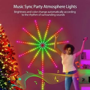 Smart LED Firework Lights Music Sound Sync RGB Lights With APP Remote Control Christmas Lights Strip
