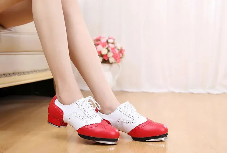 Baroco Style Cowhide Vintage Tap Shoes For Children Jazz Flamenco Dancing  Shoe Women's Clogging Tap Dance Shoes Size 26-46