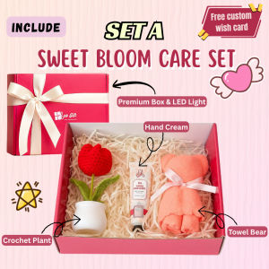 Beo Gift Premium Gift Box Knitting Crochet Plant In White Pot Flower Surprise Gift Set For Girl Girlfriend Birthday Mother Valentine Anniversary Graduation Hadiah Bunga