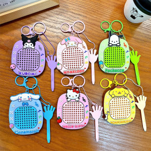 Cartoon Hello Kitty Kuromi Cinnamoroll Cute Anime Peripherals Toy Maze Decompression Healing Magnetic Suction Steel Ball Graffiti Key Chain