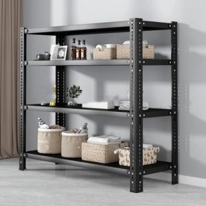 GLOBECART Multi-Layer Metal Rack Shelf Strong Load-Bearing Steel Construction Heavy Duty Shelving  Quick Installation Storage Shelves Warehouse
