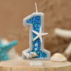 New Product Birthday Candle Creative Digital Handmade Candle Ocean Starfish Conch Cake Decoration Candle