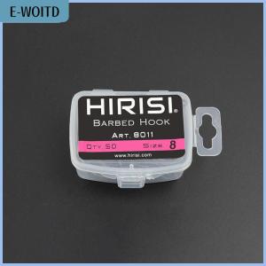 【E-WOITD】 Hirisi 50pcs Boxed Teflon Hooks Barbed Multi-Type Hooks Carp Hooks Fishing Tackle