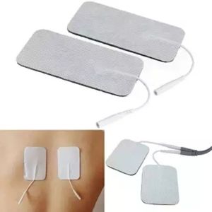 20pcs 5 X 9cm Big Size 2.0mm Pin Non-woven Reusable Adhesive Gel Electrode Pads for TENS EMS Unit Electric Pulse Therapy Body Massager Machine