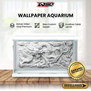 Background Aquarium Wallpapper Stiker Hiasan Dasar Aquascape Sticker Vinyl Premium Skotlet Tema Naga