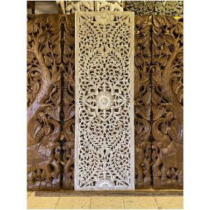 แผ่นไม้สัก ขนาดใหญ่ ไม้สักแต่งบ้าน สูง 180 x กว้าง 60 x หนา 1.5 cm. (ราคาต่อแผ่น) ไม้สักแกะสลัก งานไม้วินเทจแต่งผนัง ทำสีขาวขัด ไม้สักแท้ ใช้ภายนอกได้