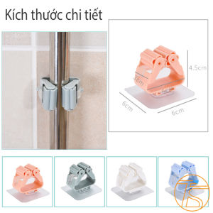 Móc treo cây lau nhà dán tường siêu dính - Giá treo cây chổi gắn tường