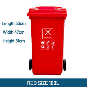 Large outdoor trash50L/ 100L /120Lplastic rectangular trash can with lid commer Family Usage