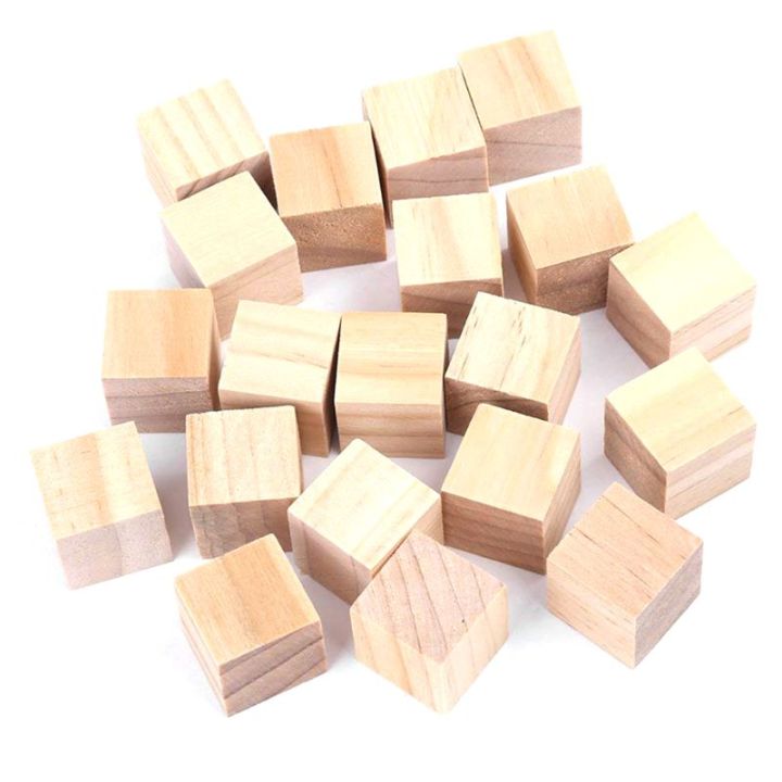 Wooden Cubes Natural Unfinished Craft Wood Blocks for Baby