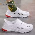 Rubber Shoes For Men Summer Outerwear Lace-up Hole Shoes Anti-Slip Breathable Rubber Clogs. 