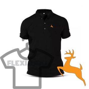 [ PROMOSI ] EMBROIDERY (SULAM) DEER DESIGN 200GSM COOL COTTON COLLAR SHIRT