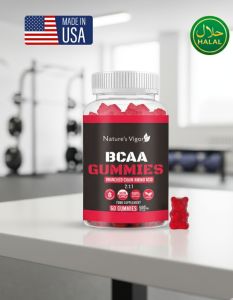 Nature’s Vigor BCAA Gummies – Leucine Isoleucine & Valine Supplement for Muscle Recovery & Athletic Performance
