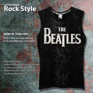 เสื้อยืด คอกลม แขนกุด Little Rock ลาย The Beatles ของแท้ ผ้าดำฟอกลาย สไตล์วินเทจ cotton 100 ผ้านุ่ม ใส่สบาย ได้ทั้งผู้หญิง ผู้ชาย มีหลายขนาดถึงใหญ่มาก สินค้าผลิตในไทย พร้อมจัดส่ง