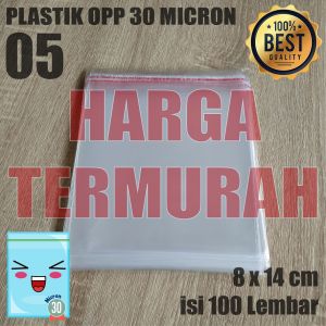 PLASTIK OPP TEBAL SEAL 30 Micron 0.5 8 x 14 Cm PLASTIK KEMASAN Atau PLASTIK UNDANGAN