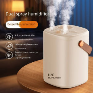 Cordless Humidifier Dual Nozzle Smart Led Night Light Usb Rechargeable Quiet Diffuser For Home